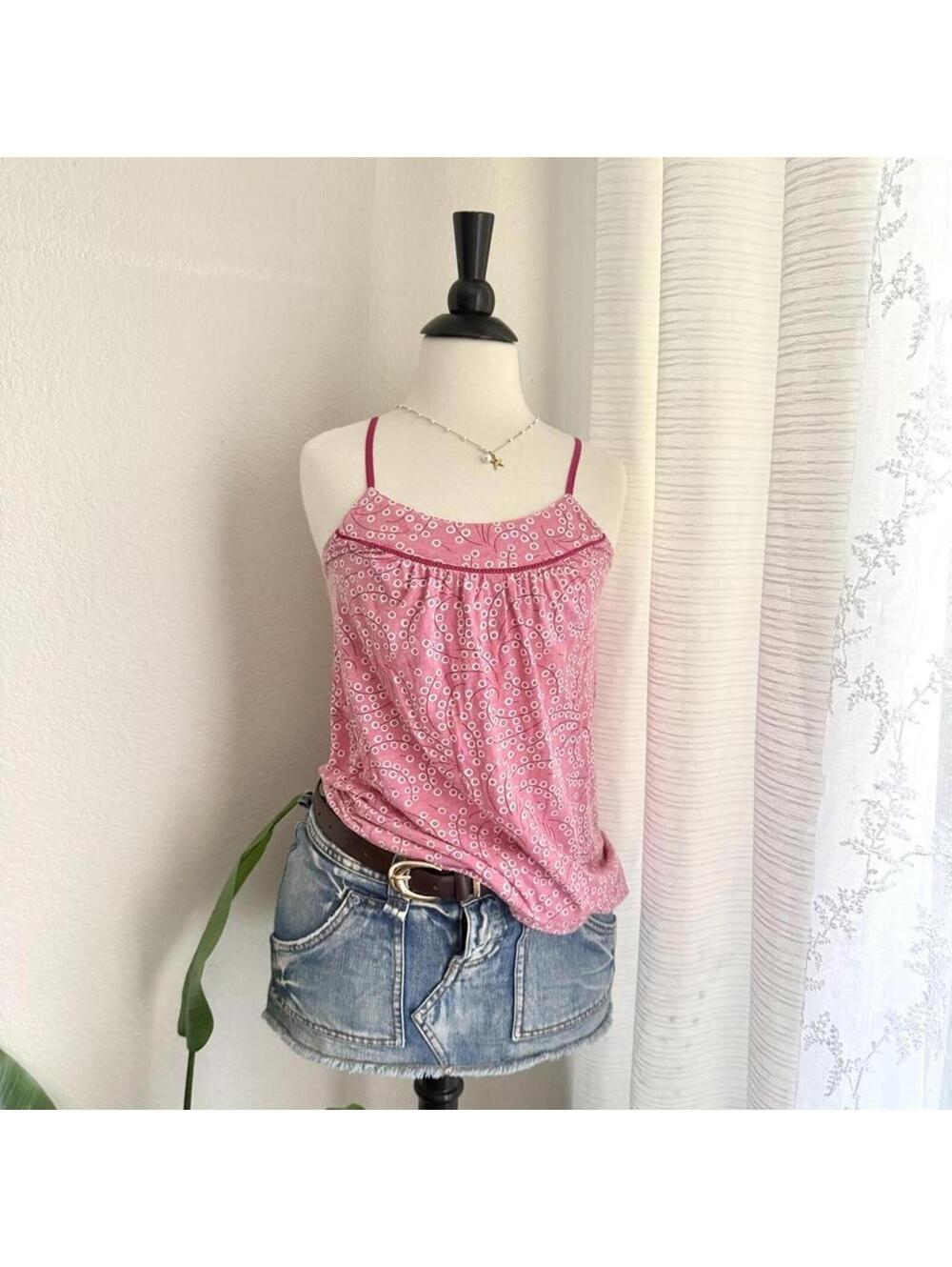 Y2K American Eagle Pink Paisley Cami Top